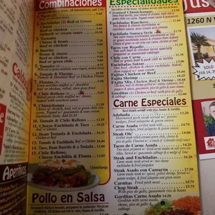 menu