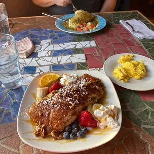 Green chili burrito &amp; pancake roll