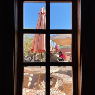 Room with a view ... of the pleasant patio