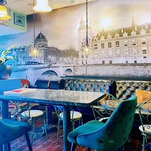 the interior of a cafe