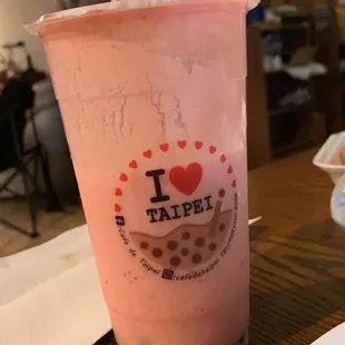 Strawberry Yogurt with Boba