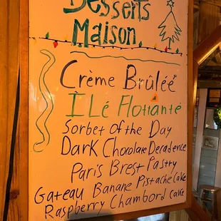 Homemade desserts available for Christmas Eve