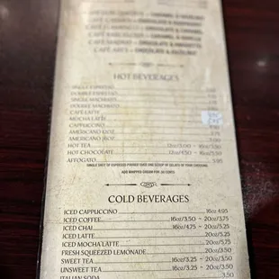 Cold and Hot Beverages