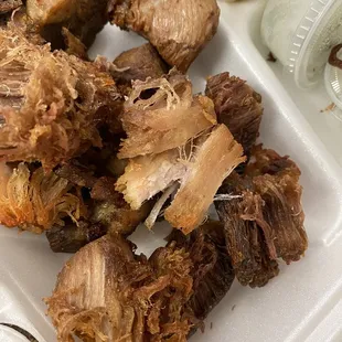 Burned reheated carnitas