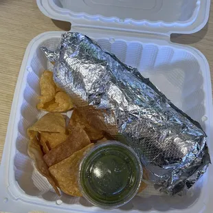 A Grilled Shrimp Burrito Lunch