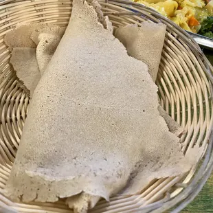 Each person got a basket of Injera