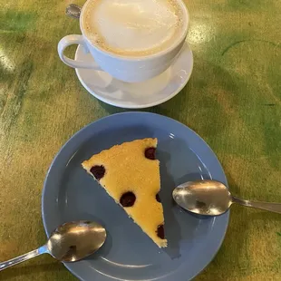 Raspberry almond tart and Mackato coffee