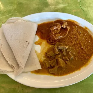 Lunch combo with misir, alicha sega, and kaye doro