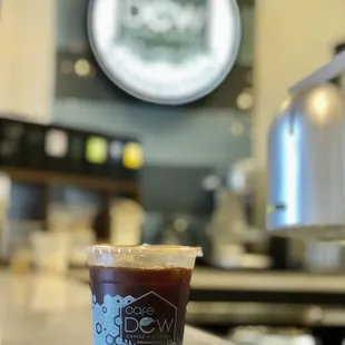 Quad shot iced espresso with white chocolate infusion