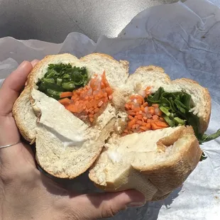 Vegan tofu banh mi with vegan Mayo!