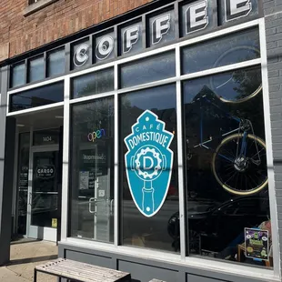 the front of a coffee shop
