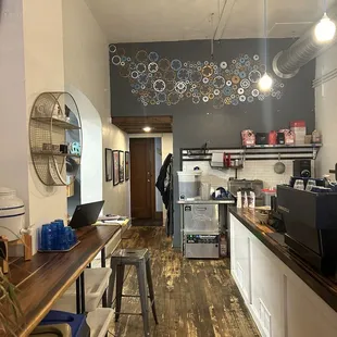 the interior of a coffee shop