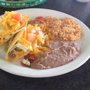 Taco and enchilada plate