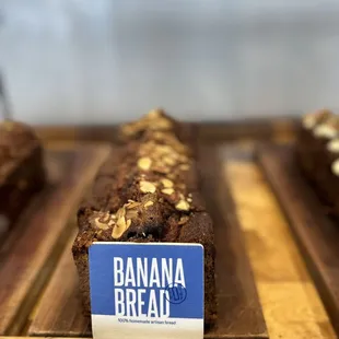 a display of banana bread