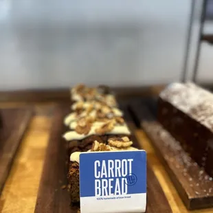 carrot bread and chocolate cake