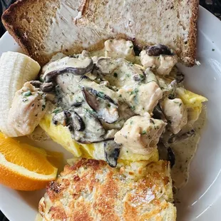 Seafood and Mushroom Omelettes