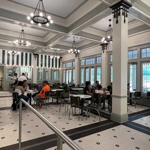 people sitting at tables