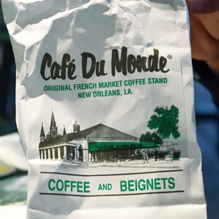 a bag of coffee