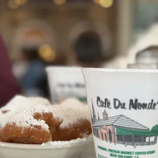 Beignets with hot chocolate