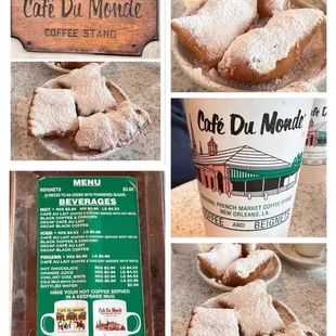 From New Orleans with L(･‿･)VE. Crispy on the outside, fluffy on the inside. Amazingly delicious beignets @ Cafe Du Monde.