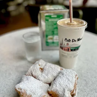 Large frozen coffee, and order of beignets