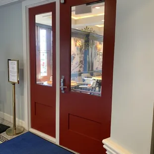 The doorway of the cafe