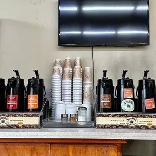 Freshly brewed coffee