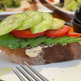 Hummus and Avocado Tartine