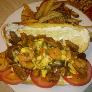 Chicken &amp; Shrimp Philly W/Home Fries