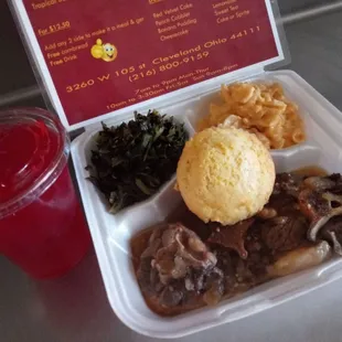 Oxtails plate with 2 side's &amp; kool aid