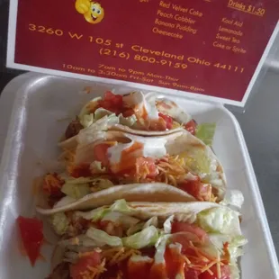 3 Chicken tacos