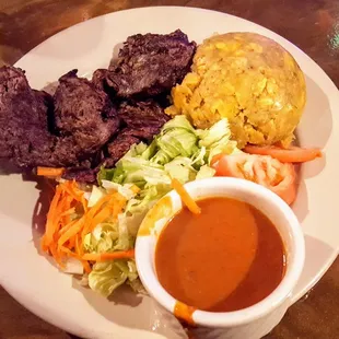 The mofongo churrasco steak  (churrascofongo ) at Café El Molino, in Lynn ...  delicioso