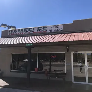 the front of the restaurant