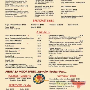 Café El Sol * Menu Page 3 of 3