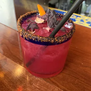 prickly pear margarita - not super sweet