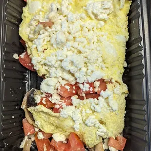 tomato feta omelette