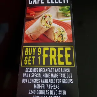 a menu for a burrito