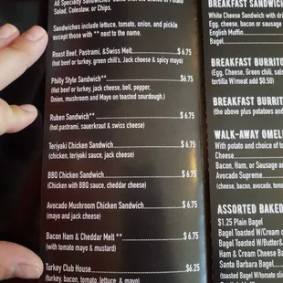menu