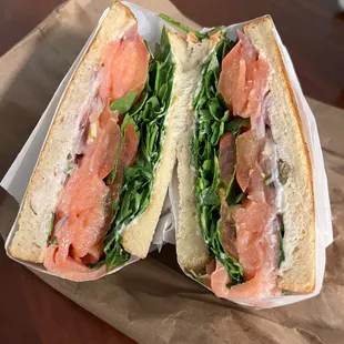 Smoked Salmon Sandwich.