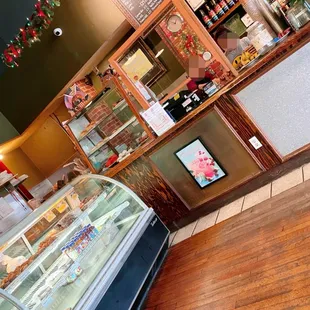 a display of cakes and pastries