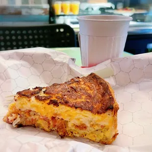 Ham Quiche and Americano.