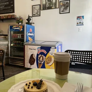 Tea latte and pear custard pastry