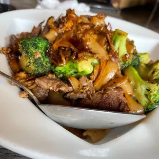 Pad See Ew with beef and broccoli. So filling