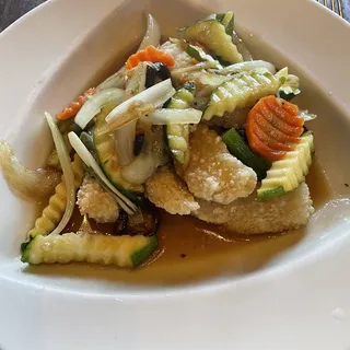 Fried Pacific cod Ginger