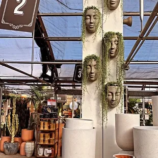 a variety of pots and vases