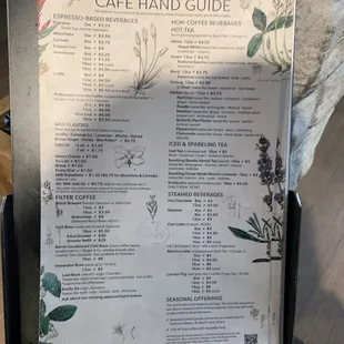 Café menu