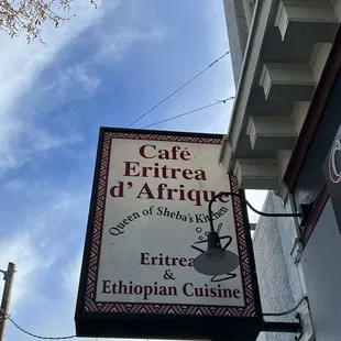 Sign outside restaurant