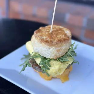 Biscuit sandwich with sausage