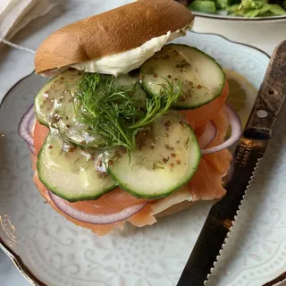 Salmon Bagel Sandwich