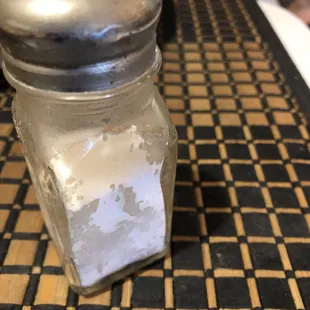 Grime on the shaker.